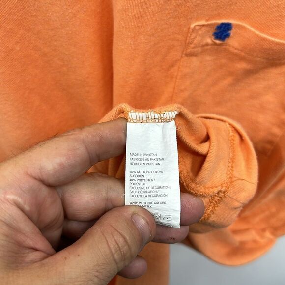 Izod Saltwater orange/peach shirt sz L - Picture 4 of 5